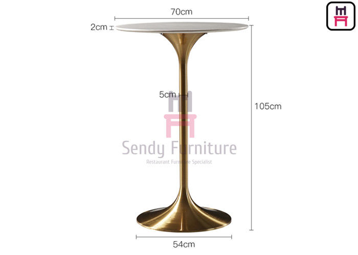 Height 105cm MDF Restaurant Bar Height Tables 0.2cbm Stainless Steel Round Tulip Table